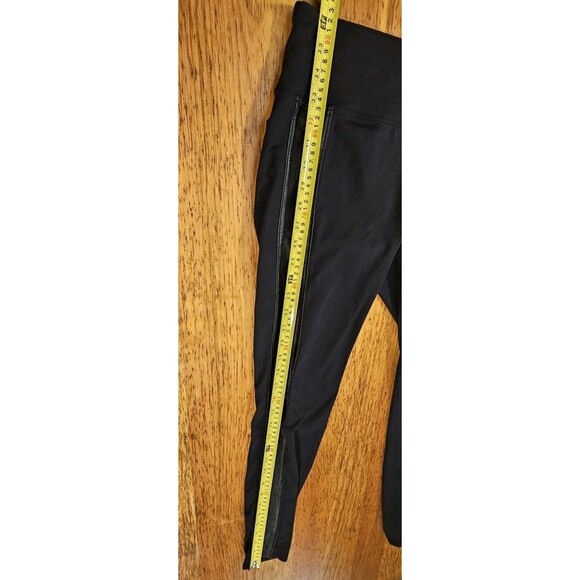 Athleta Leggings Womens Black Faux Leather Tux Metro Athleisure Pants Medium M - Picture 5 of 11